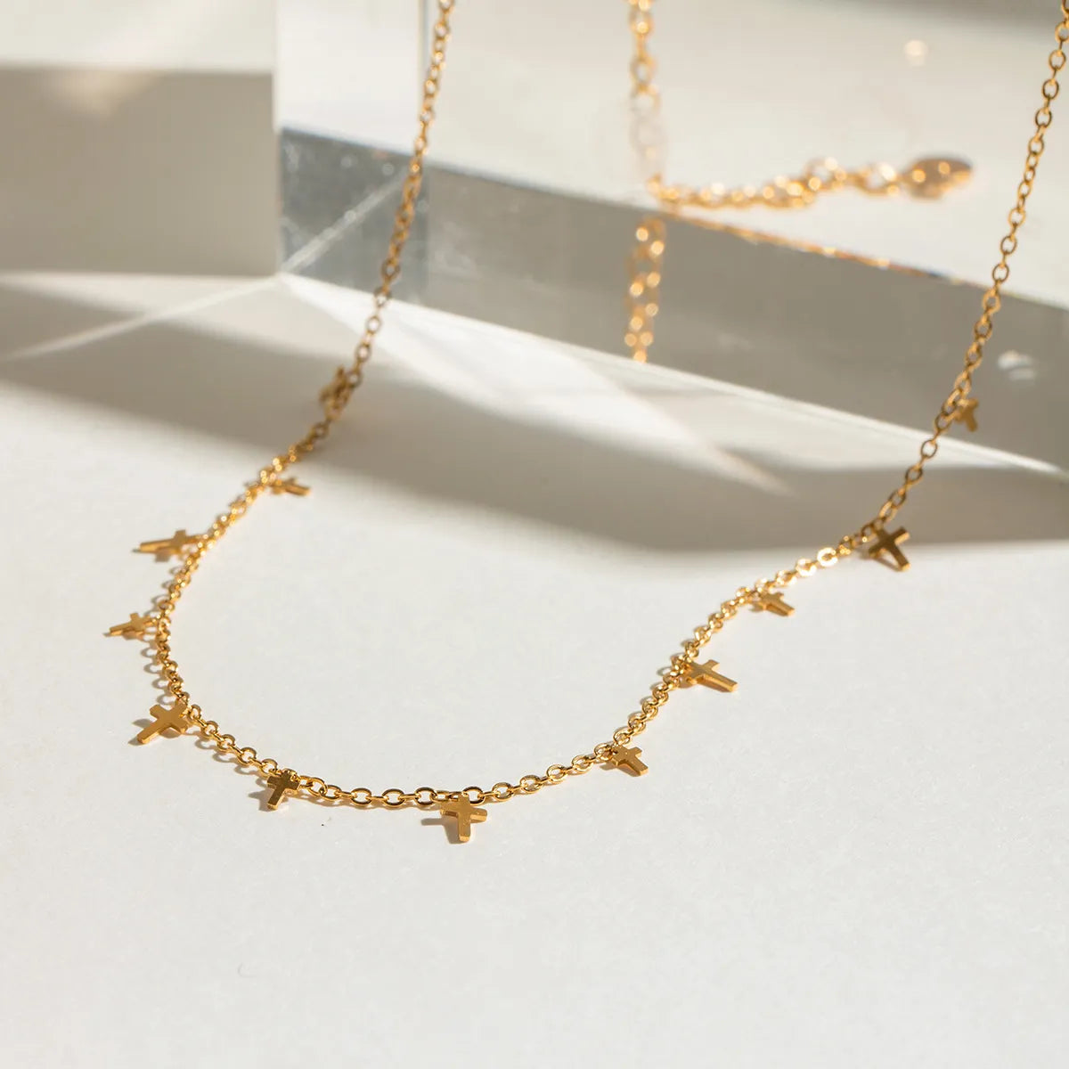 18K Gold-Plated Cross Necklace | Necklaces Daverri Fashions