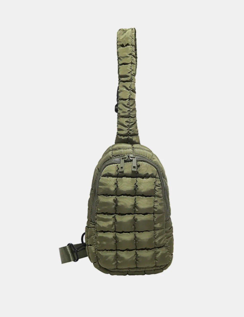 Army Green One Size Quilted Nylon Crossbody Bag | Cross Body Bags Daverri Fashions
