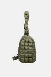 Army Green One Size Quilted Nylon Crossbody Bag | Cross Body Bags Daverri Fashions