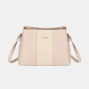 Natural One Size David Jones PU Leather Crossbody Bag | Handbags Daverri Fashions