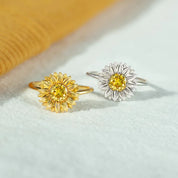 Sunflower Zircon 925 Sterling Silver Ring | Rings Daverri Fashions
