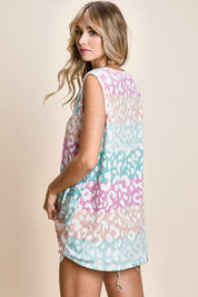 BiBi Leopard V-Neck Tank | Tank Tops Daverri Fashions