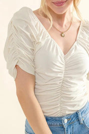 And The Why Buttery Soft Ruched Detailed Jersey Bodysuit | Tops Daverri Fashions