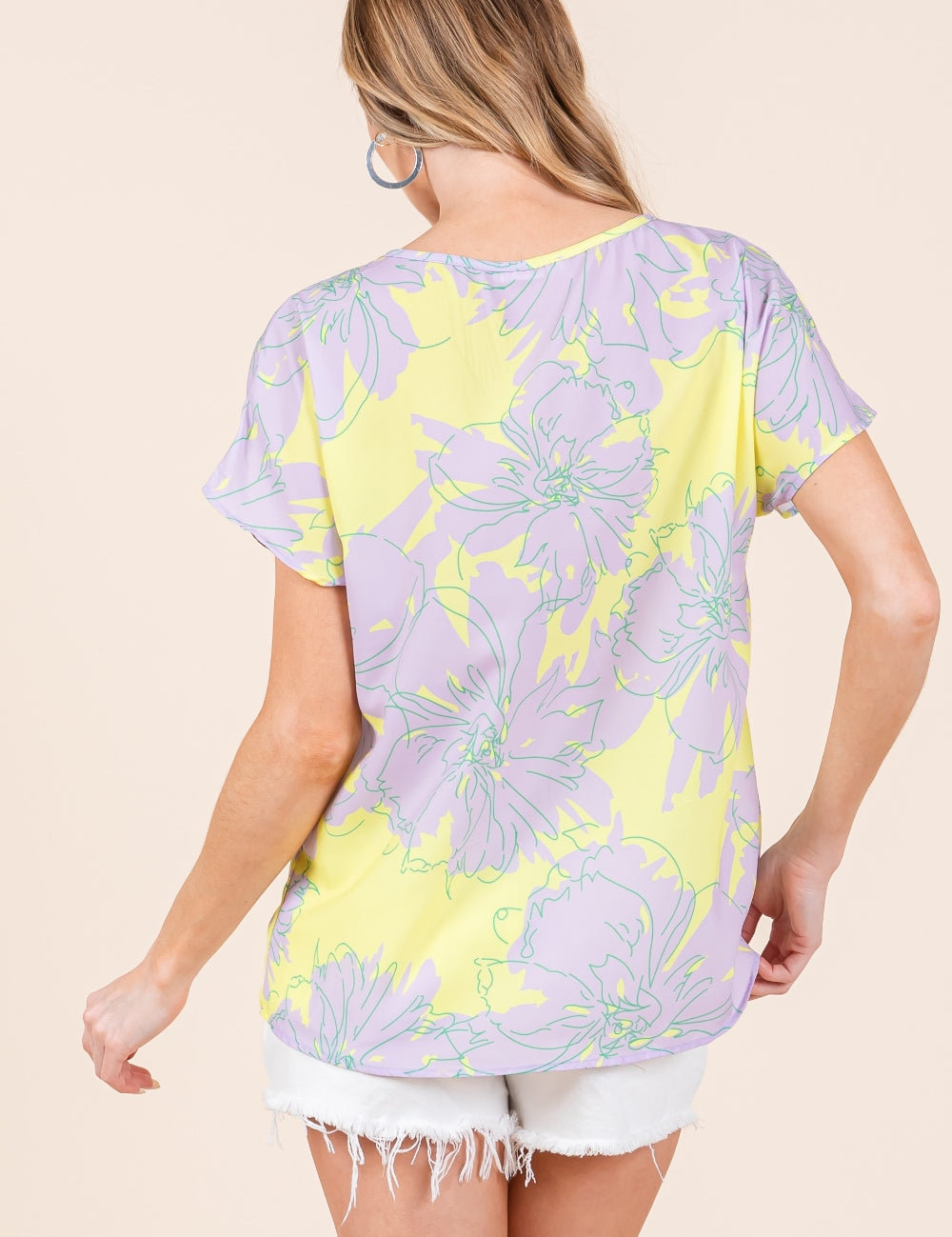 BOMBOM Floral Short Sleeve T-Shirt | Daverri Fashions