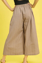 Umgee Pinstripe Crop Palazzo Pants | Pants Daverri Fashions