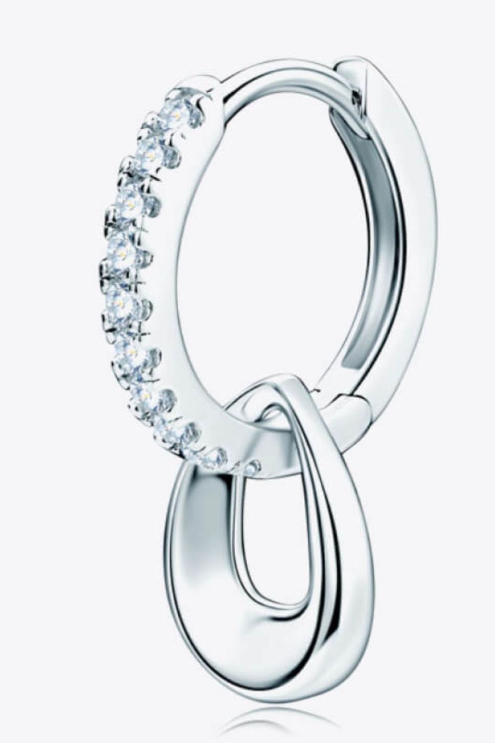 925 Sterling Silver Moissanite Double Hoop Earrings | Earrings Daverri Fashions