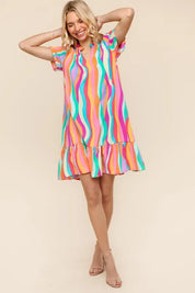 Haptics Tiered Woven Ruffle Hem Dress | Knee Length Dresses Daverri Fashions