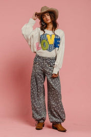 BiBi LOVE Heart Patch Slit French Terry Sweatshirt | Sweatshirts Daverri Fashions