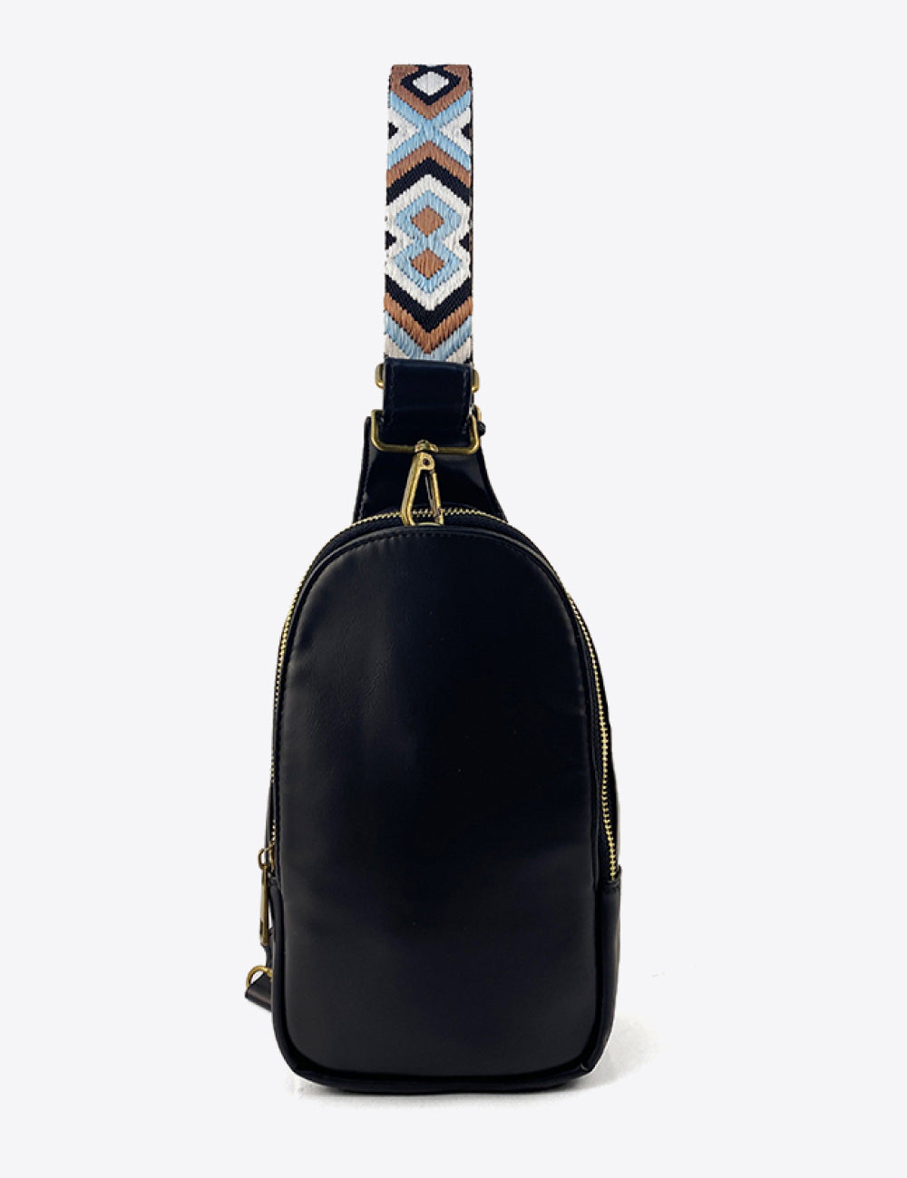 Black One Size Abstract Pattern Adjustable Strap Vegan Leather Sling Bag | Cross Body Bags Daverri Fashions