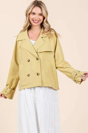 Mittoshop Double Breasted Long Sleeve Trench Coat Jacket | Daverri Fashions