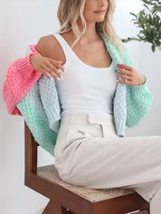 Color Block Open Front Cardigan | Daverri Fashions