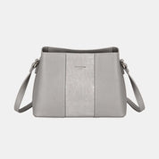 Grey One Size David Jones PU Leather Crossbody Bag | Handbags Daverri Fashions