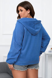 Plus Size Quarter Zip Raglan Sleeve Hoodie | Hoodies Daverri Fashions