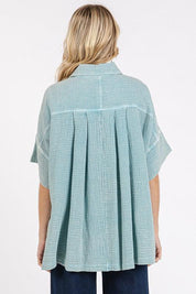 Mittoshop Mineral Wash Gauze Oversized Short Sleeve Shirt | Daverri Fashions