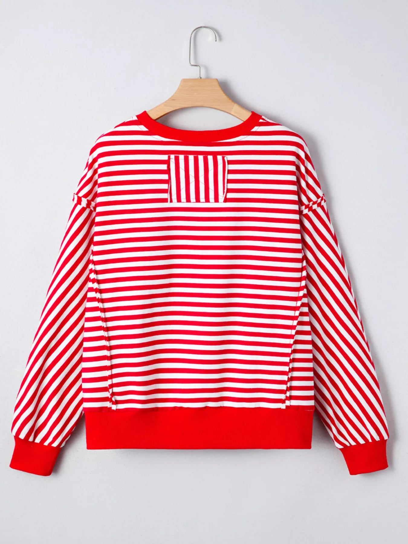 Stripe Christmas Nutcracker Sequin Patched Drop Shoulder Top | Tops Daverri Fashions