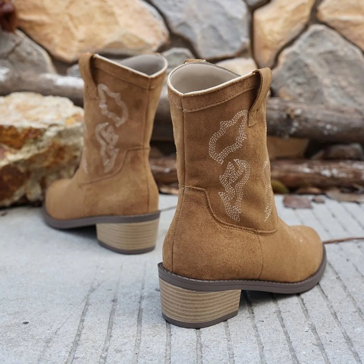 Cowboy Block Heels Boots | Boots Daverri Fashions