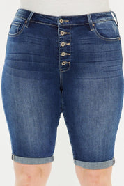 Kancan Full Size Cat's Whiskers Button Fly Denim Shorts | Daverri Fashions