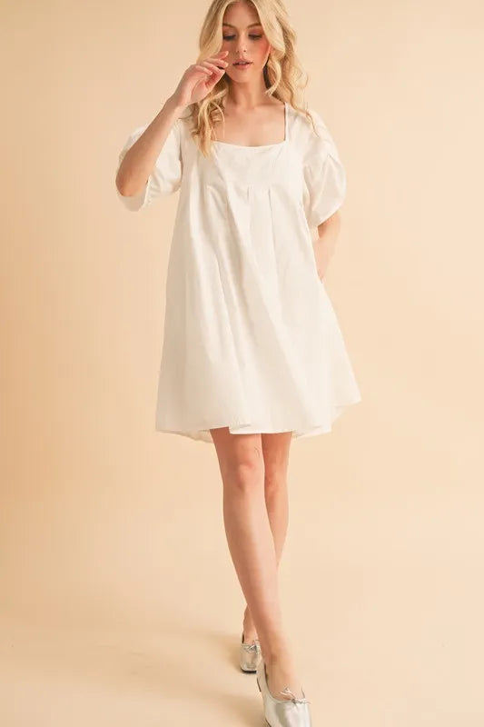 Aemi + Co Square Neck Babydoll Dress with Pockets | Daverri Fashions