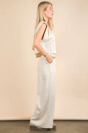 VERY J Solid Woven Top & Pants Set | Outfit Sets Daverri Fashions
