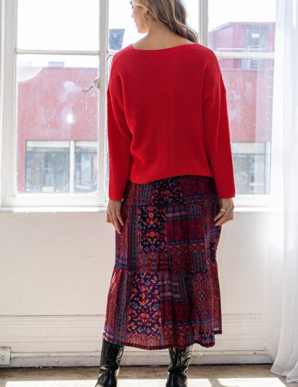 ODDI Full Size Printed Tiered Maxi Skirt | Skirts Daverri Fashions