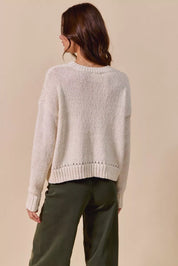 SO ME Vegetable Round Neck Long Sleeve Sweater | Sweaters Daverri Fashions