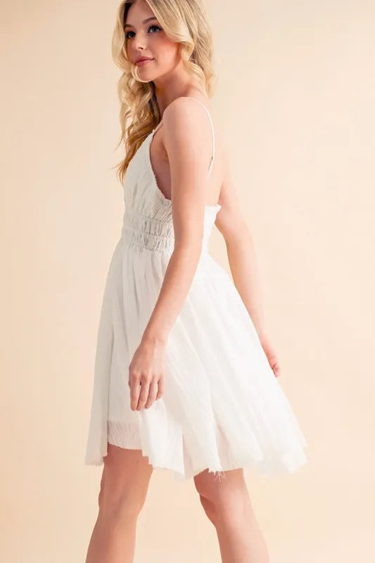 Aemi+Co Lace Detail Mini Cami Dress | Daverri Fashions
