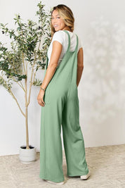 Double Take Full Size Wide Strap Overall with Pockets | Overalls Daverri Fashions
