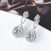 1 Carat Moissanite 925 Sterling Silver Earrings | Earrings Daverri Fashions