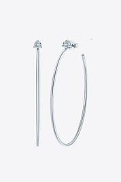 Adored 925 Sterling Silver Moissanite Hoop Earrings | Sterling Silver Earrings Daverri Fashions