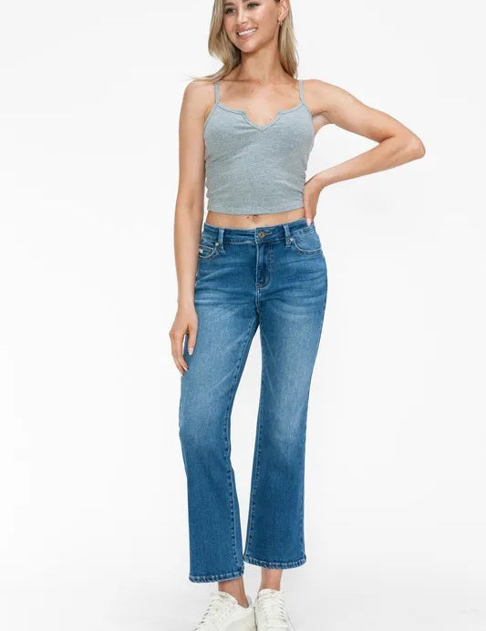 bytos Full Size Cat's Whiskers Mid Rise Ankle Jeans | Jeans Daverri Fashions