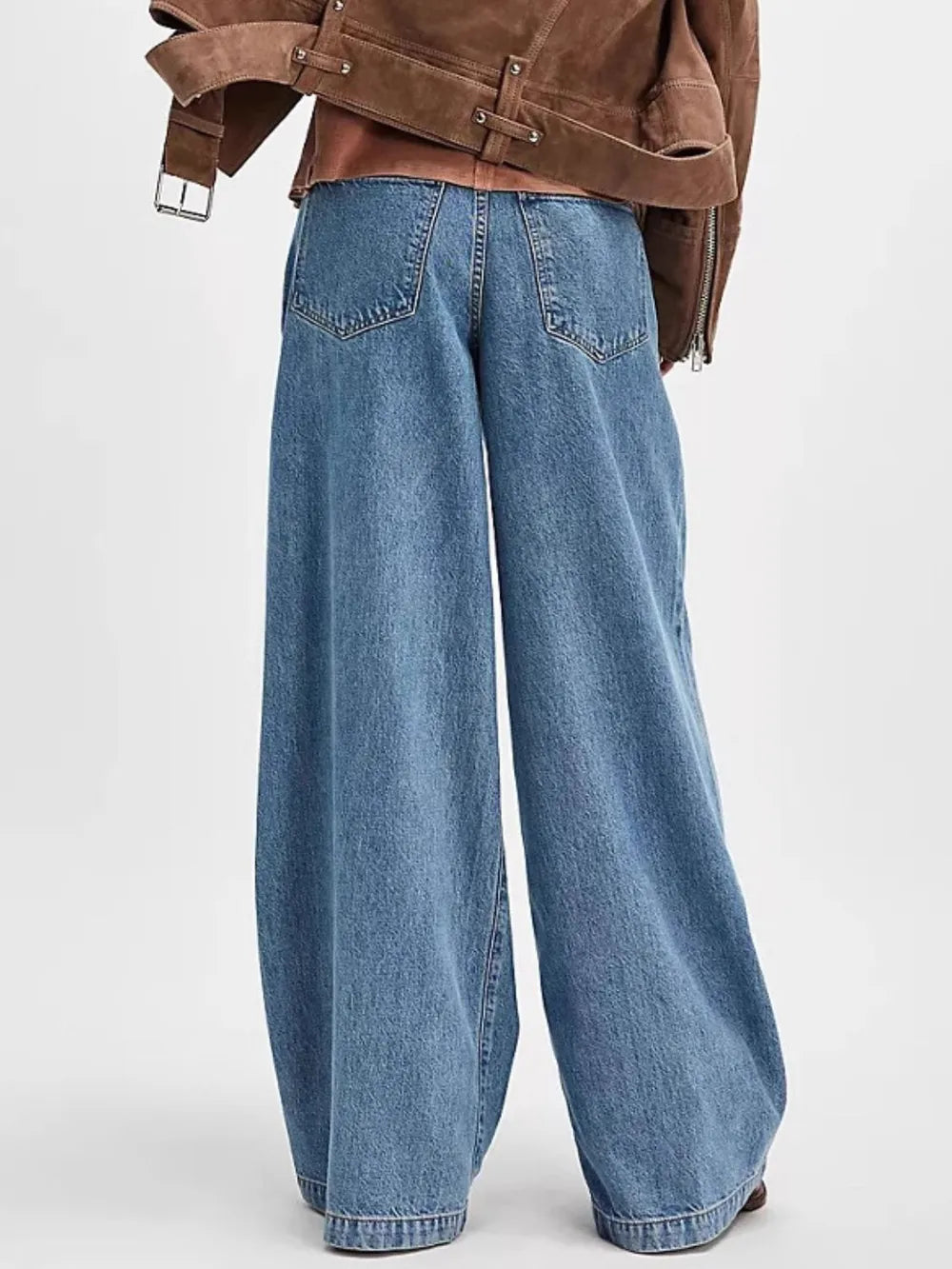 Wide Leg Jeans with Pockets | Jeans Daverri Fashions
