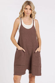 Mittoshop Scoop Neck Spaghetti Strap Overalls with Pockets | Daverri Fashions