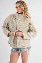 Aemi + Co Turtleneck Sherpa Jacket with Pockets | Jackets Daverri Fashions