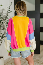 Dolman Sleeve Color Block Pullover | Tops Daverri Fashions