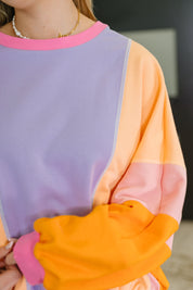 Dolman Sleeve Color Block Pullover | Pullovers Daverri Fashions