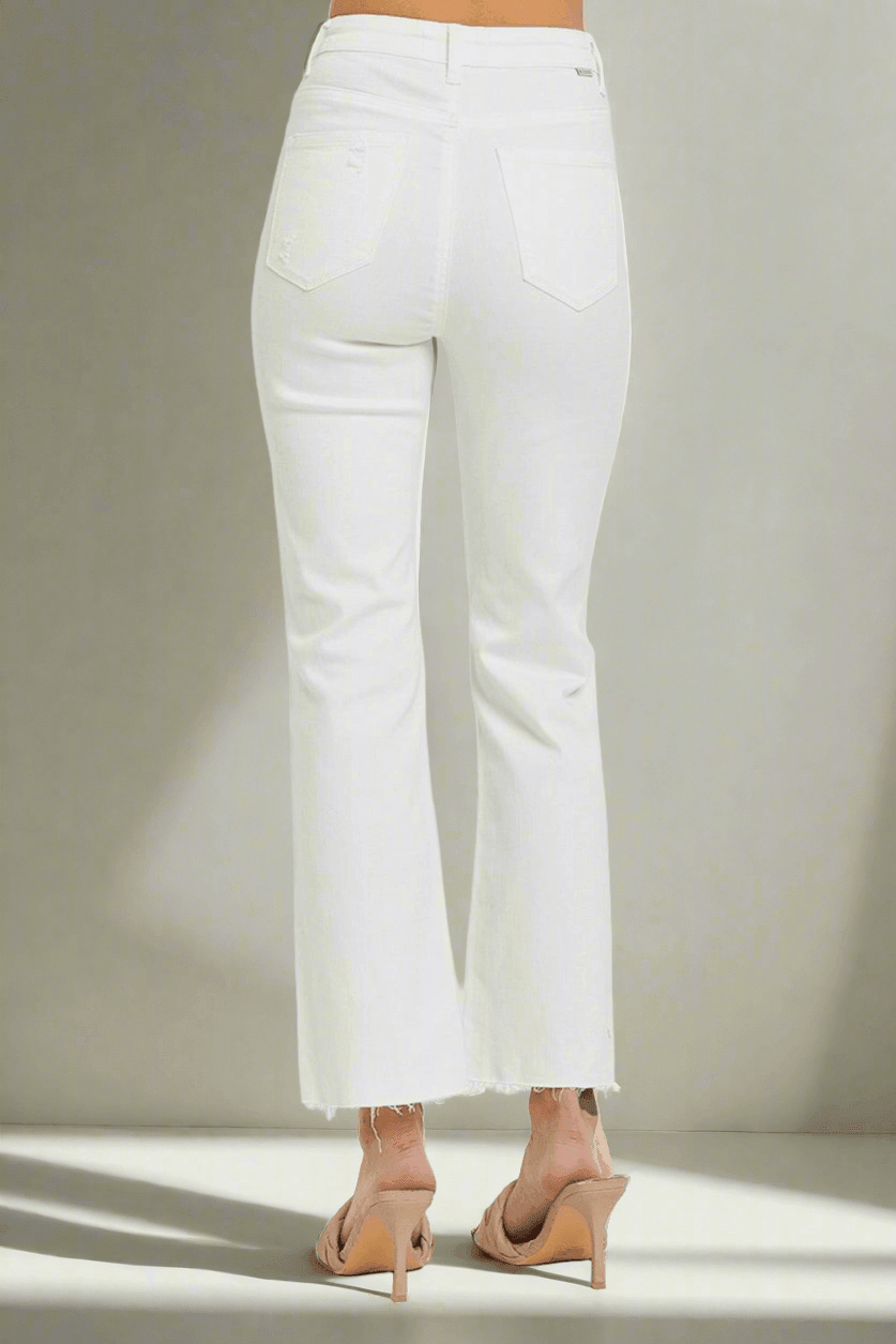 RISEN Full Size High Rise Button Fly Straight Ankle Jeans | Jeans Daverri Fashions