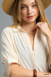 Fresh Flair Scallop Trim Blouse | Daverri Fashions