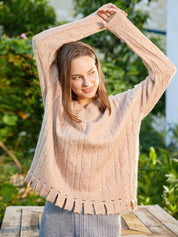 Solid Cable Knit Sweater | Sweaters Daverri Fashions