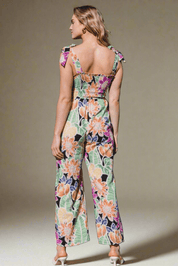 ODDI Full Size Floral Sleeveless Wide Leg Jumpsuit | Jumpsuits Daverri Fashions
