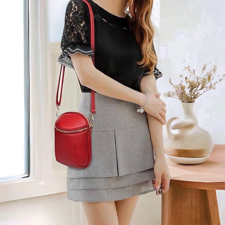 Compact Vegan Leather Crossbody Bag | Handbags Daverri Fashions