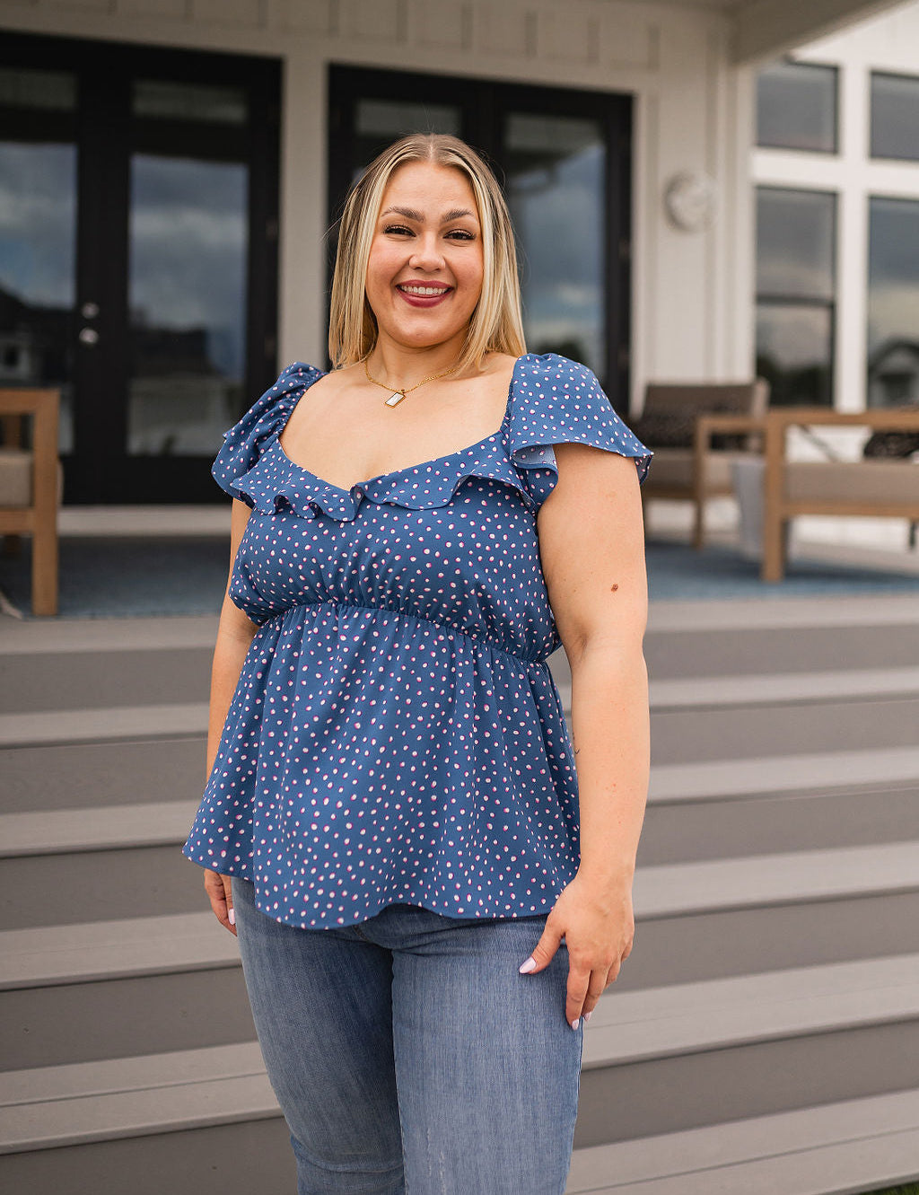 Connect the Dots Peplum Blouse | Tops Daverri Fashions