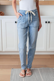 Judy Blue High Rise Vintage Denim Jogger | Denim Joggers Daverri Fashions