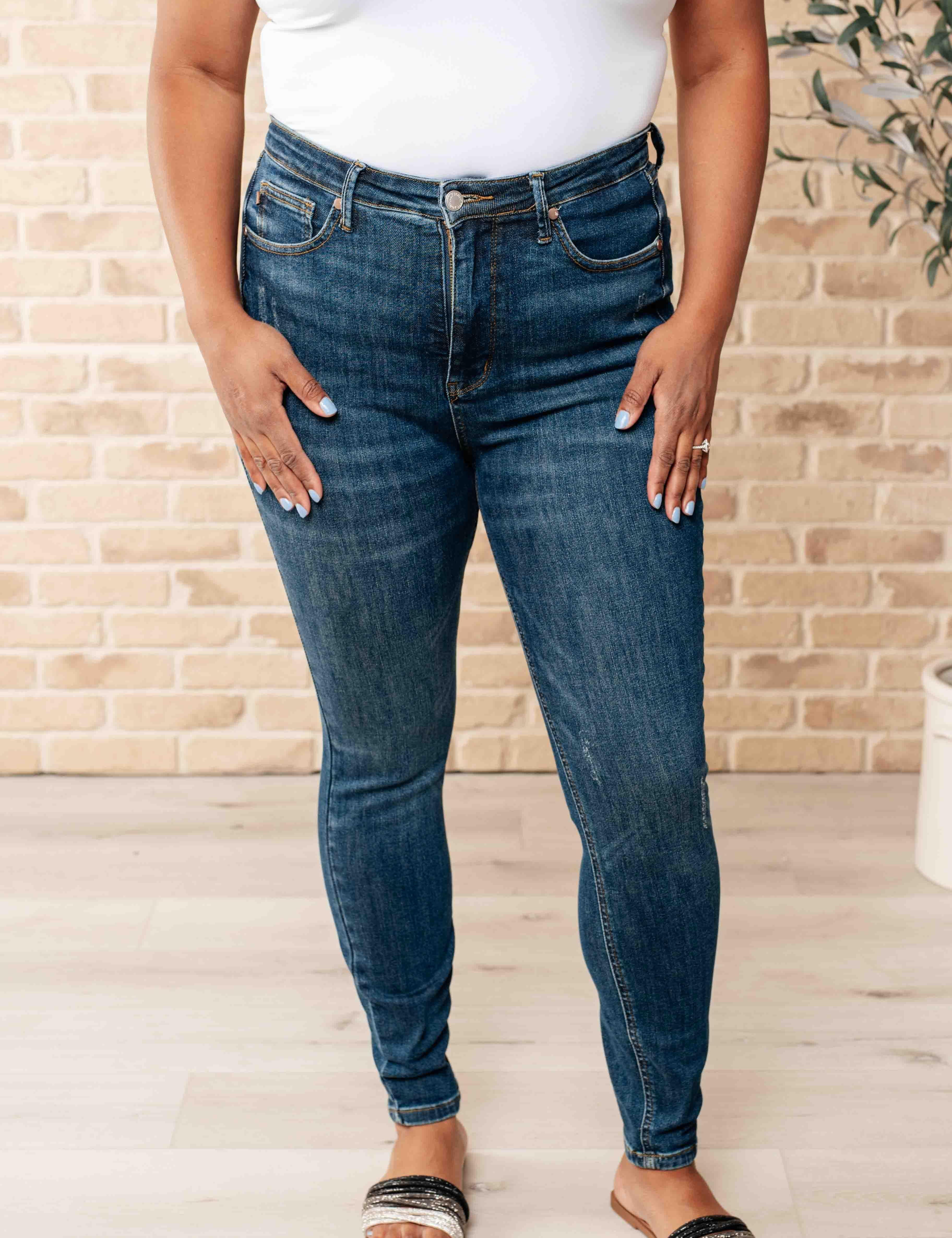 Judy Blue High Rise Control Top Skinny Jeans | Bottoms Daverri Fashions