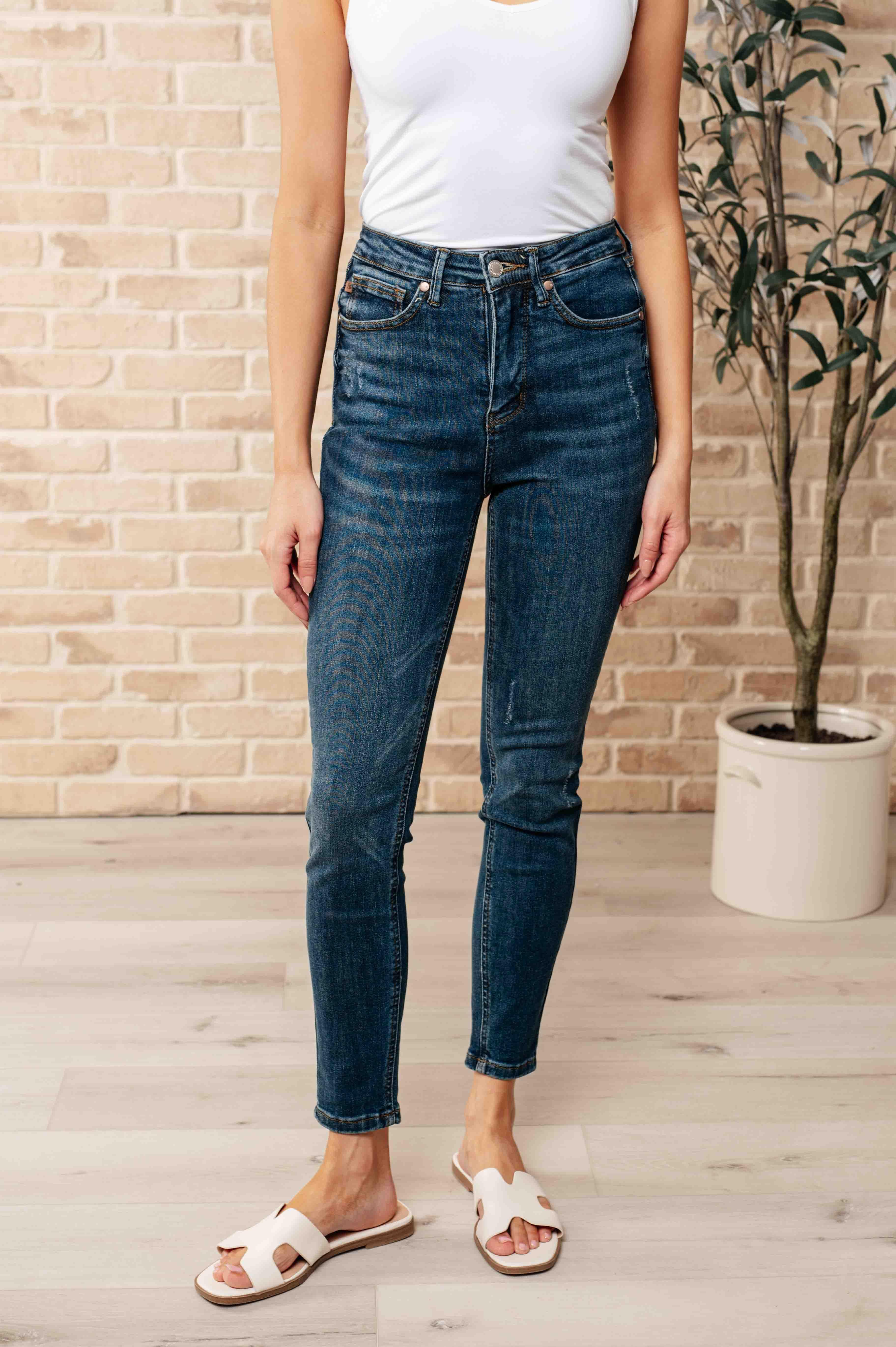 Judy Blue High Rise Control Top Skinny Jeans | Bottoms Daverri Fashions