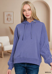 Zenana Drawstring Relaxed Fit Fleece Hoodie | Hoodies Daverri Fashions