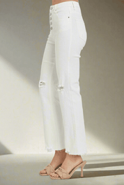 RISEN Full Size High Rise Button Fly Straight Ankle Jeans | Jeans Daverri Fashions