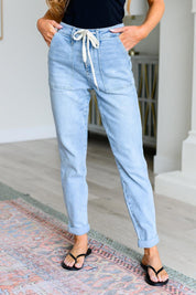 Judy Blue High Rise Vintage Denim Jogger | Denim Joggers Daverri Fashions