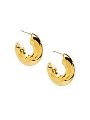 Gold Small Puffy Hoop Earrings | Earrings Daverri Fashions