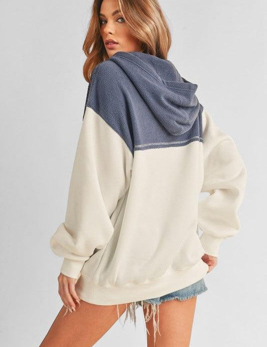 Dropped Shoulder Kangaroo Pocket Hoodie | Tops Daverri Fashions