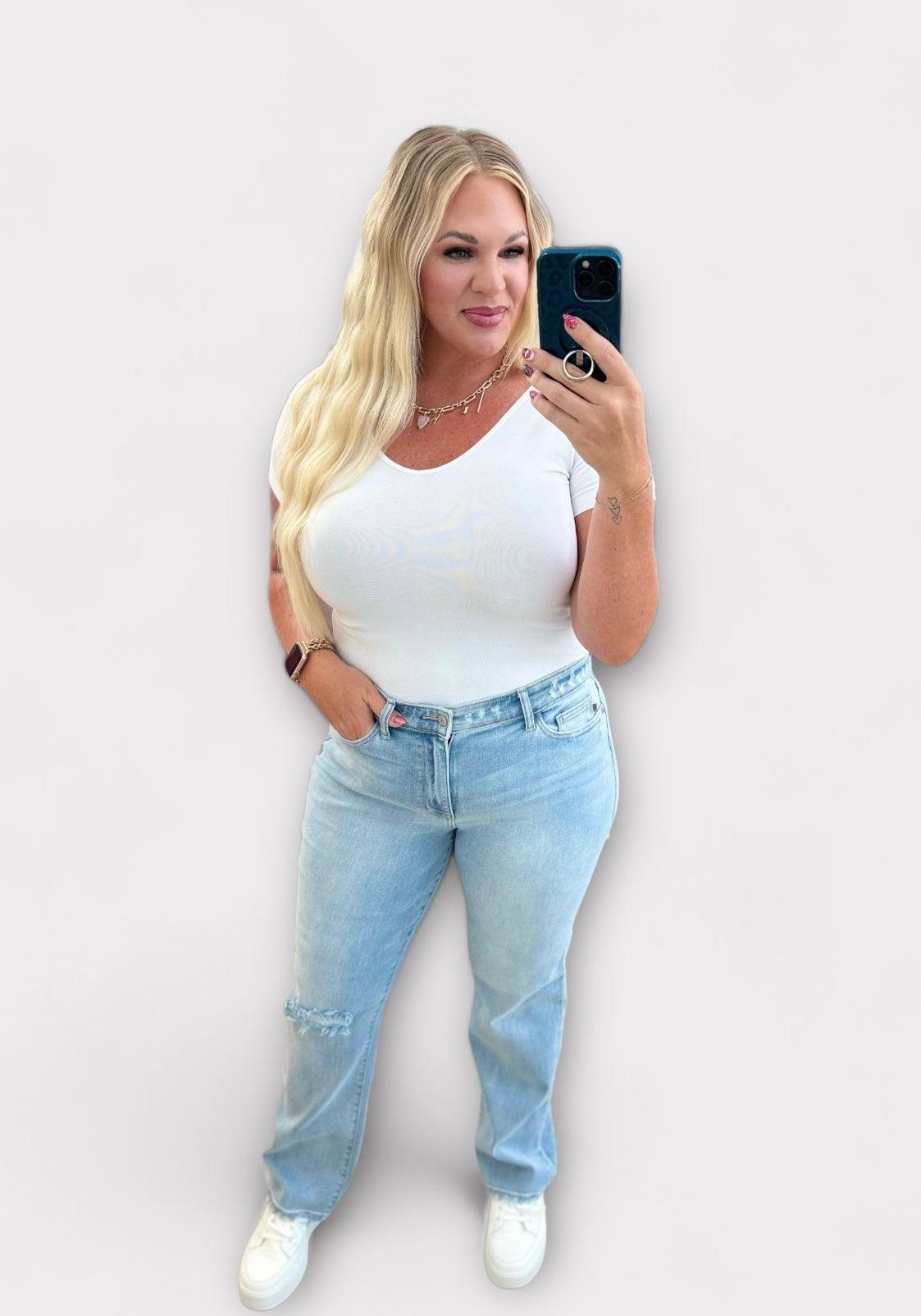 Judy Blue High Rise 90's Straight Jeans | Jeans Daverri Fashions